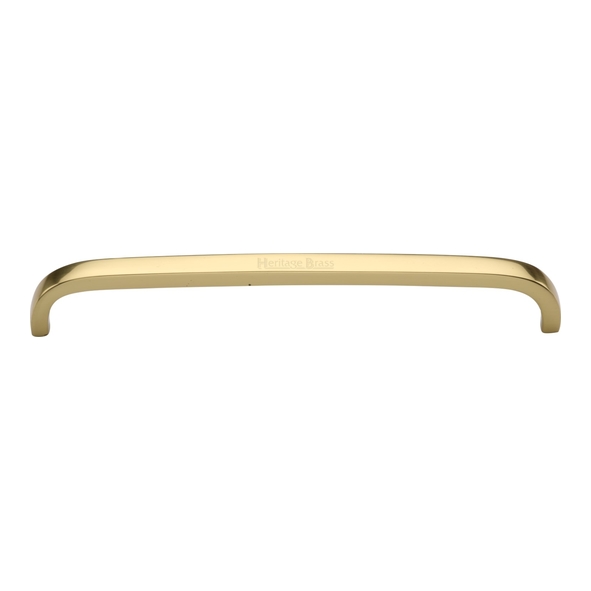 C1800 203-PB • 211 x 203 x 32mm • Polished Brass • Heritage Brass Flat D Pattern Cabinet Pull Handle